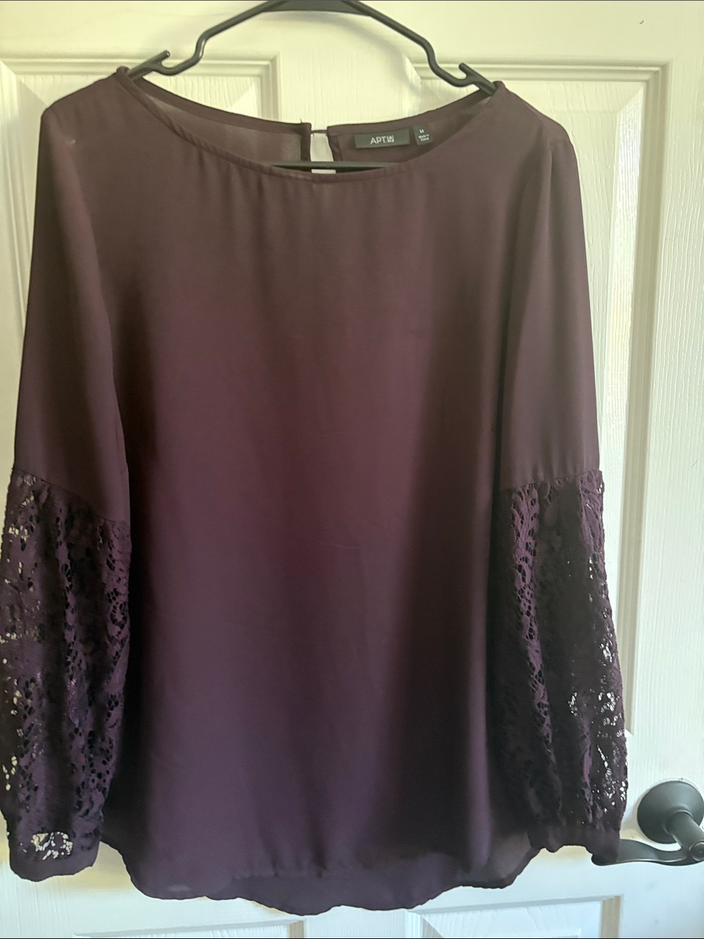 Apt. 9 Plum Lace-Sleeve Women's Blouse